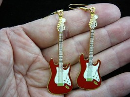 (M-221-D) Choose from 4 colors Fender STRATOCASTER Electric Guitar Earrings wire - £27.29 GBP