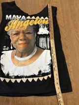 Maya Angelou Shirt Men’s Medium Black Sleeveless Raw Hem - £6.50 GBP