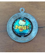 Hello Kitty Mt Fuji Twirling Rotating Metal Frame Pendant Charm 1 1/4&quot; D... - $38.69