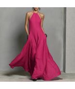 Women’s Halter-Neck Maxi Dress with Flowy A-Line Silhouette and Backless Design - $56.99