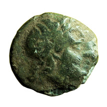 Ancient Greek Coin Neandria Troas AE10mm Apollo / Barley Corn &amp; Grape 00650 - $22.49