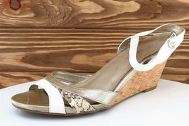 Bandolino Sz 7 M Beige Ankle Strap Synthetic Women Sandals - £15.60 GBP
