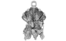 92.5% purity God Vishnu Laxmi Pendant Pure Silver Lord Vishnu Lakshmi Locket - £33.30 GBP
