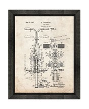 Pogo Stick Patent Print Old Look with Beveled Wood Frame - £18.65 GBP+