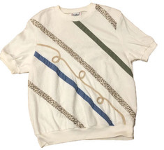 Vintage Cricket Lane Bianco Decorato T-Shirt Tee Ricamato Testurizzato G... - $14.26