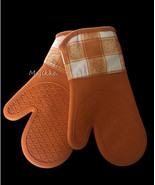 Autumn Skies Neoprene Autumn Leaf Oven Mitts Thanksgiving Fall 7x13&quot; Set... - £27.38 GBP