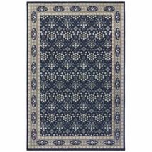 10' X 13' Navy And Gray Floral Ditsy Area Rug - $899.49