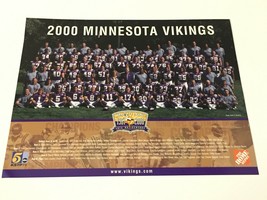 Minnesota Vikings Football Team Souvenir Photo Picture 11"x 8-1/2" 2000 Season - $2.89
