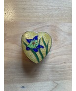VINTAGE Heart-shaped Cloisonne Trinket or Pill Box - $21.99