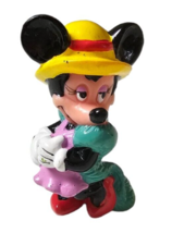 Disney Minnie Mouse PVC Figure 1987 Yellow Hat Green Coat Red Heels Cute Pose - £7.77 GBP
