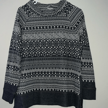 T by Talbots Fair Isle Nordic Knit Mock Neck Side Zip Sweater Womens Size MP - £17.05 GBP