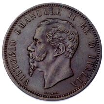 1862 Italy 10 Centesimi Coin in XF, KM# 11.1 - $135.25