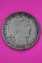 1909 D Barber Liberty Silver Quarter Scarce Semi Key Date Denver Mint 85 - $354.32 MXN