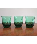 Lot 3x Anchor Hocking Emerald Forest Green Twist Swirl Juice Glass Tumbl... - $443.98 MXN