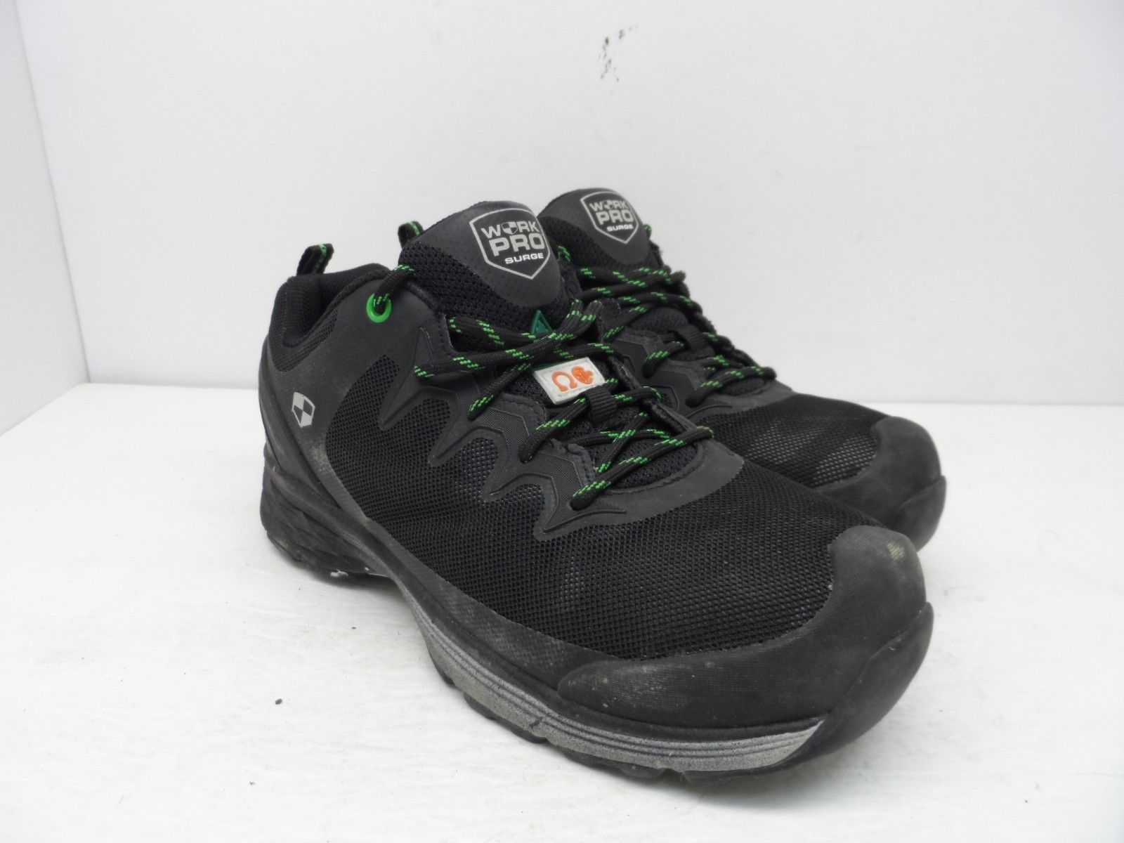 WORK PRO Men&#39;s Aluminium Toe Steel Plate Welded Work Shoes Black/Green 7... - $21.37