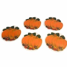 Vtg Vinyl Pumpkin Shaped Placemats Set of 5 Halloween Thanksgiving  Leaves - £30.33 GBP