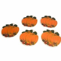 Vtg Vinyl Pumpkin Shaped Placemats Set of 5 Halloween Thanksgiving  Leaves - £30.24 GBP