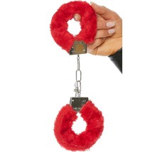 Furry Fuzzy Handcuffs Metal Keys Bachelorette Party Novelty Costume 9986... - $14.84