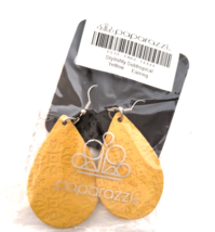 New With Tags Earrings Stylishly Subtropical Yellow Imitation Leather Paparazzi - £5.93 GBP