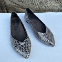 VIONIC Womens Caballo Gunmetal Snake Ballet Flats Size 9 Slip On Comfort Shoe - £31.65 GBP