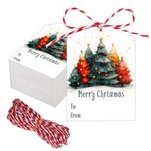 100Pcs Gift Tags with String Attached for Presents Xmas Party Decor Labels - €3,03 EUR