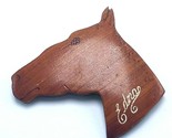 Vtg Handmade Wood Horse Head Folk Art Pinback &quot;Edna&quot; 3 1/2&quot; x 3 1/4&quot; - £11.35 GBP