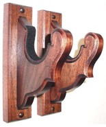 Walnut Wooden Gun Rack Hangers Rifle Shotgun Classical Wall Display 2&quot; H... - $744.05 MXN