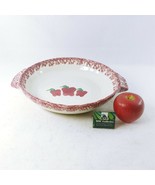 Casserole Pie Plate Neher 1996 Spongeware Glazed Stoneware Apples With R... - $998.08 MXN