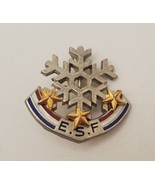 ESF Ecole Ski Francaise French Ski School Lapel Pin Snowflake With Three... - £19.19 GBP