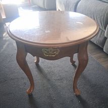 Vintage Coffee Table Ornate Carved Wood Table 24 In Round X 21 In High - $198.00