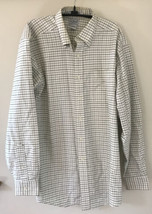 LL Bean Gray Blue Checked Plaid Oxford Button Up Casual Work Shirt 16-34... - $18.99
