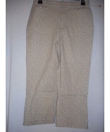 Size 6 cotton blend Beige White floral print Capri Cropped Pant - $176.72 MXN