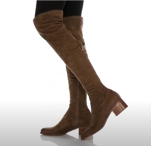 STEVE MADDEN SADIE Taupe Faux Suede Over The Knee Boots, Size 8 NEW - $49.45