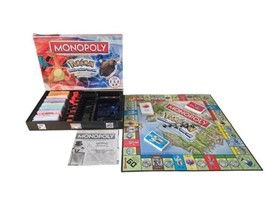 Pokemon Monopoly Board Game Kanto Edition Gotta Catch Em All 100% Complete  - $23.28