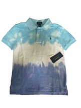 Polo Ralph Lauren Boy&#39;s Pique Polo Shirt Short Sleeve Multi Tie Dye Size 7 - £20.00 GBP