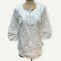 Isaac Mizrahi Live! Swiss Dot Blouse with Ruffle Sleeves Bright White 4 A308010 - £12.92 GBP