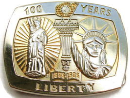 Vintage Belt Buckle 100 Years Statue of Liberty New York  - £26.89 GBP