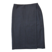 NWT MM. Lafleur Logan in Ink Blue Sharkskin Wool Blend Faux Wrap Pencil Skirt 6 - £48.88 GBP
