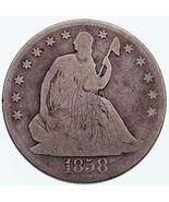 1858-O Seated Half Dollar 50C in Good Condition, Natural Color, Has Full... - $70.59 CAD