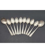 Lot 10 pcs 1934 WM A Rogers A1 Plus Silver Oneida Malibu 2 Soup 8 TeaSpoons - $25.24