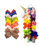 Rainbow Unicorn Hair Bow Holder + 8 Bows, Organizer for Girls Hair Clips... - £8.91 GBP