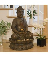 Buddha Water Fountain Indoor Outdoor Waterfall Home Decor Zen New - $5,300.63 MXN