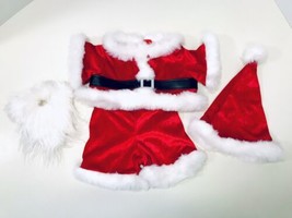 Build A Bear Workshop Santa Claus Suit 4 Piece Costume Coat Pants Hat &amp; Beard - £23.94 GBP