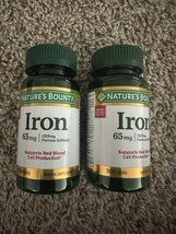 2x Natures Bounty Iron 65mg Tablet 100ct each - Exp 11/2026 - $9.50