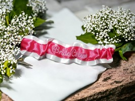 Bride Crew Custom Colors Bridesmaid Bachelorette Party Garter Personalized - £11.19 GBP