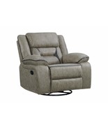 Gray Faux Leather &amp; Wood Upholstered Chair - Modern Style - $860.99