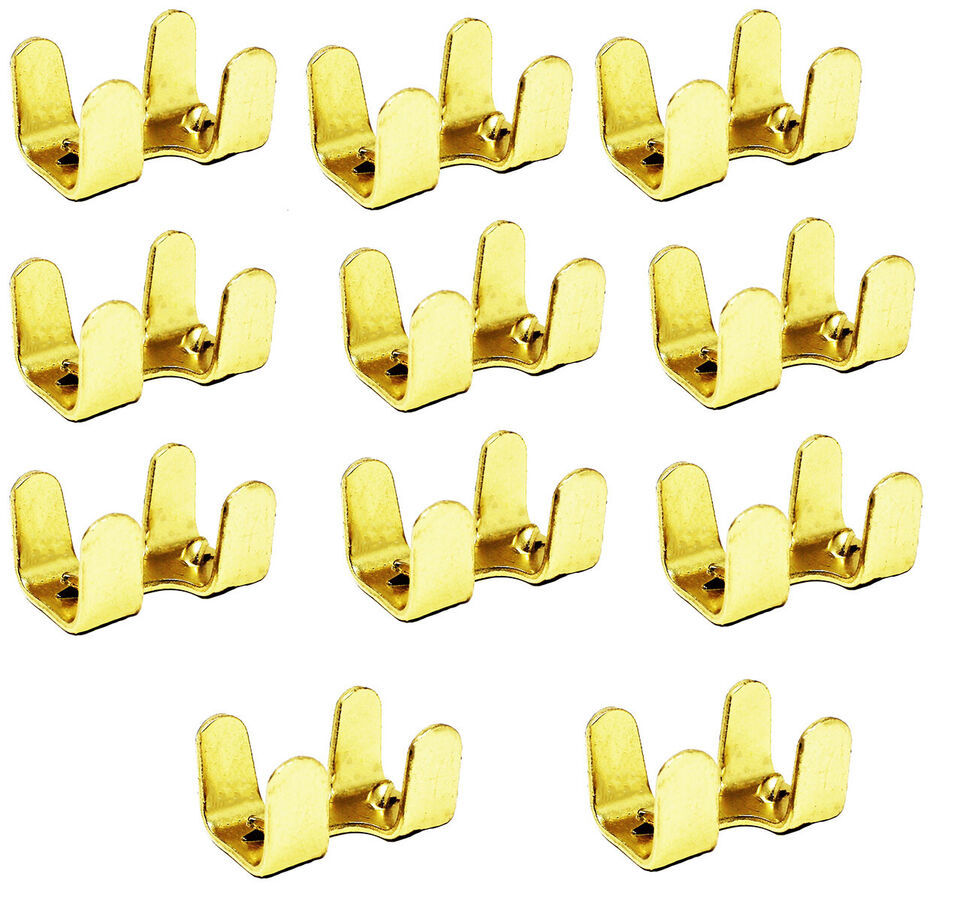 1-13/16&quot; Hardware Lot of 10 Heavy Duty Brass Plated Rope Clamps 40379 - $17.81