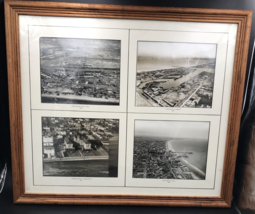 Framed 1920-1922 Long Beach CA Shipyard Harbor Virginia Hotel Spence Air Photos - £90.85 GBP