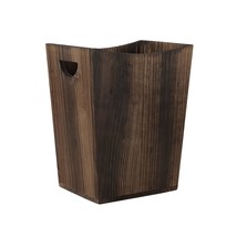 Small Wood Trash Can Wastebasket, Rustic Rectangular Garbage Container Bin With  - £39.95 GBP