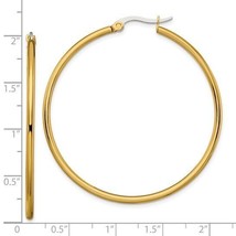 Chisel Stainless Steel Polished Yellow IP-plated 48mm Diameter 2mm Hoop Earrings - £38.54 GBP